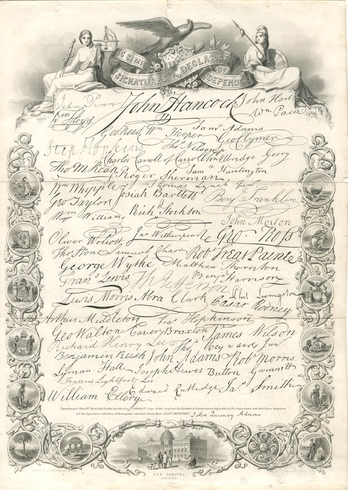 Facsimile of the Signatures to the Declaration of Independence